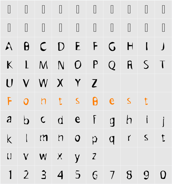 DTCDirtyM43 Character Map