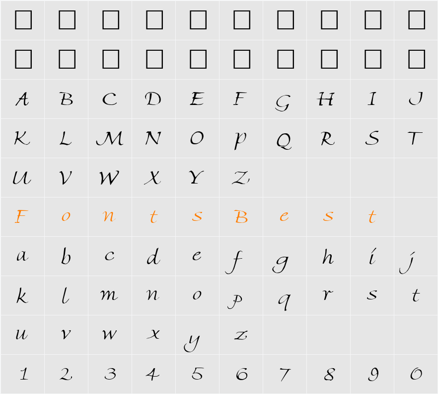 Mikado Character Map