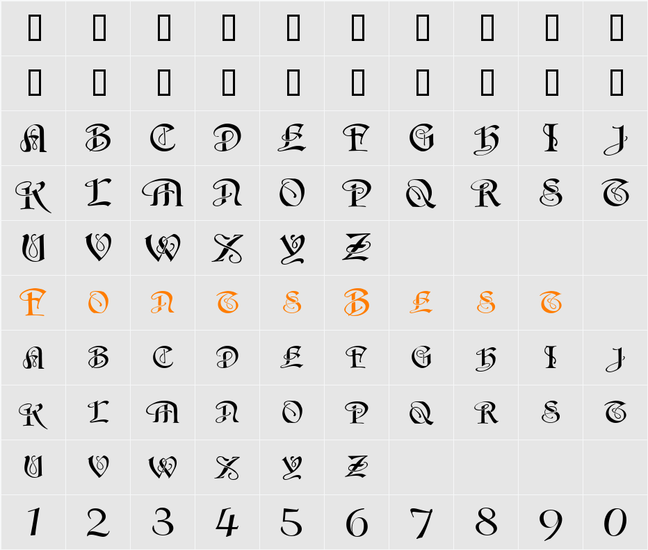 FlapperExtended Character Map