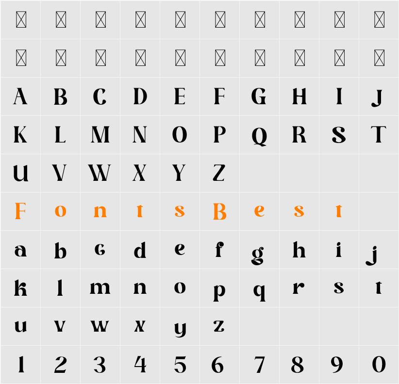 Attena Character Map