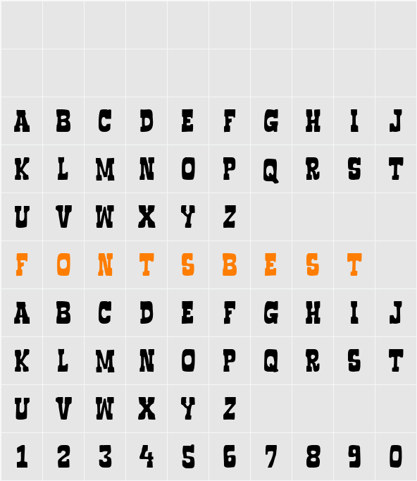 Boncegro FF 4F Character Map