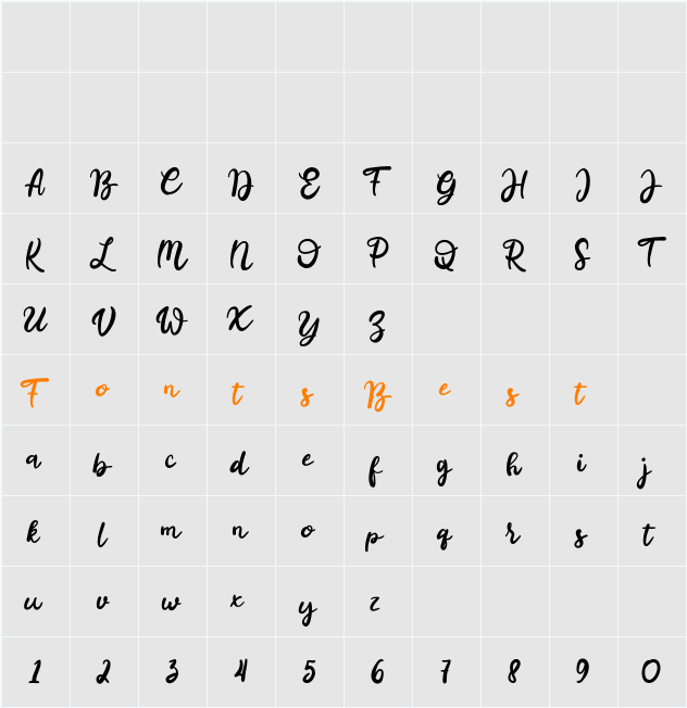 Bugetta Character Map