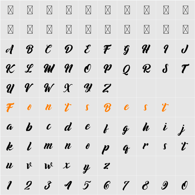 Biyonella Character Map