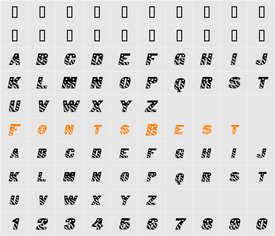 Bunting 1-Extended Character Map