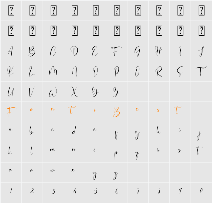 Baisley Character Map