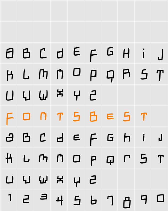 DadasTracesFreeshapes Character Map