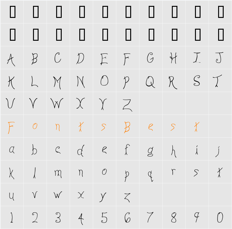 Anyway Light Character Map