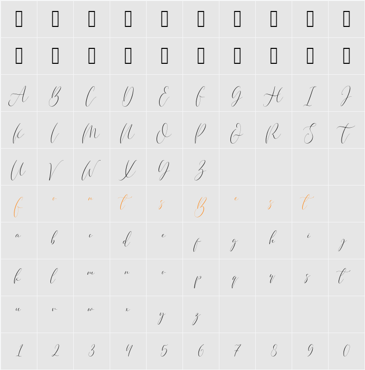 BeautyHeart Character Map