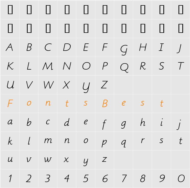 MontessoriScript Character Map