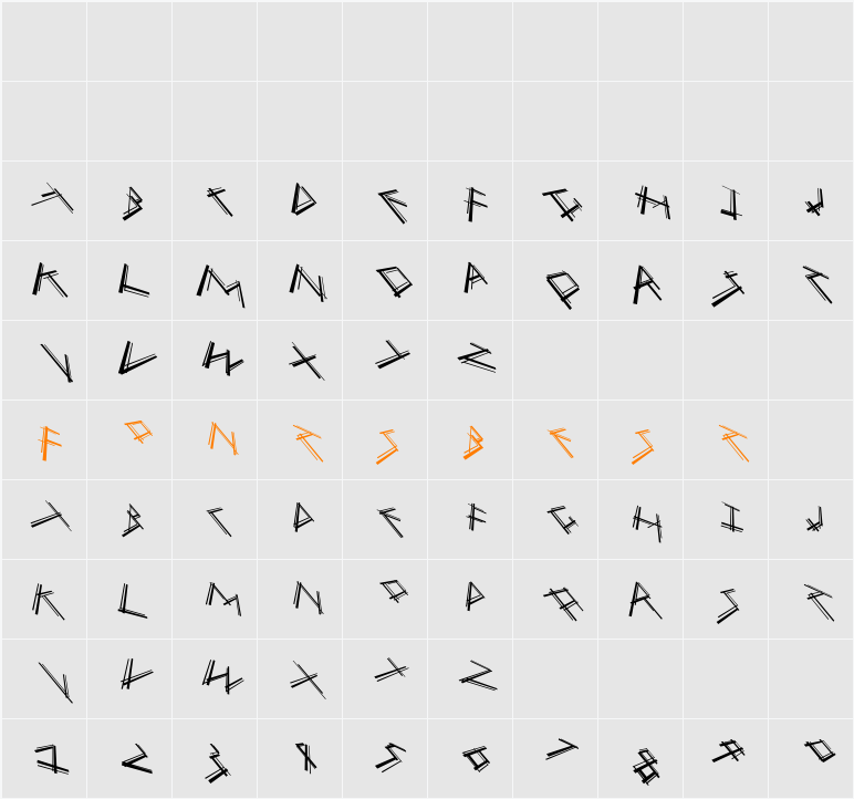 MouseStrokes3D Character Map