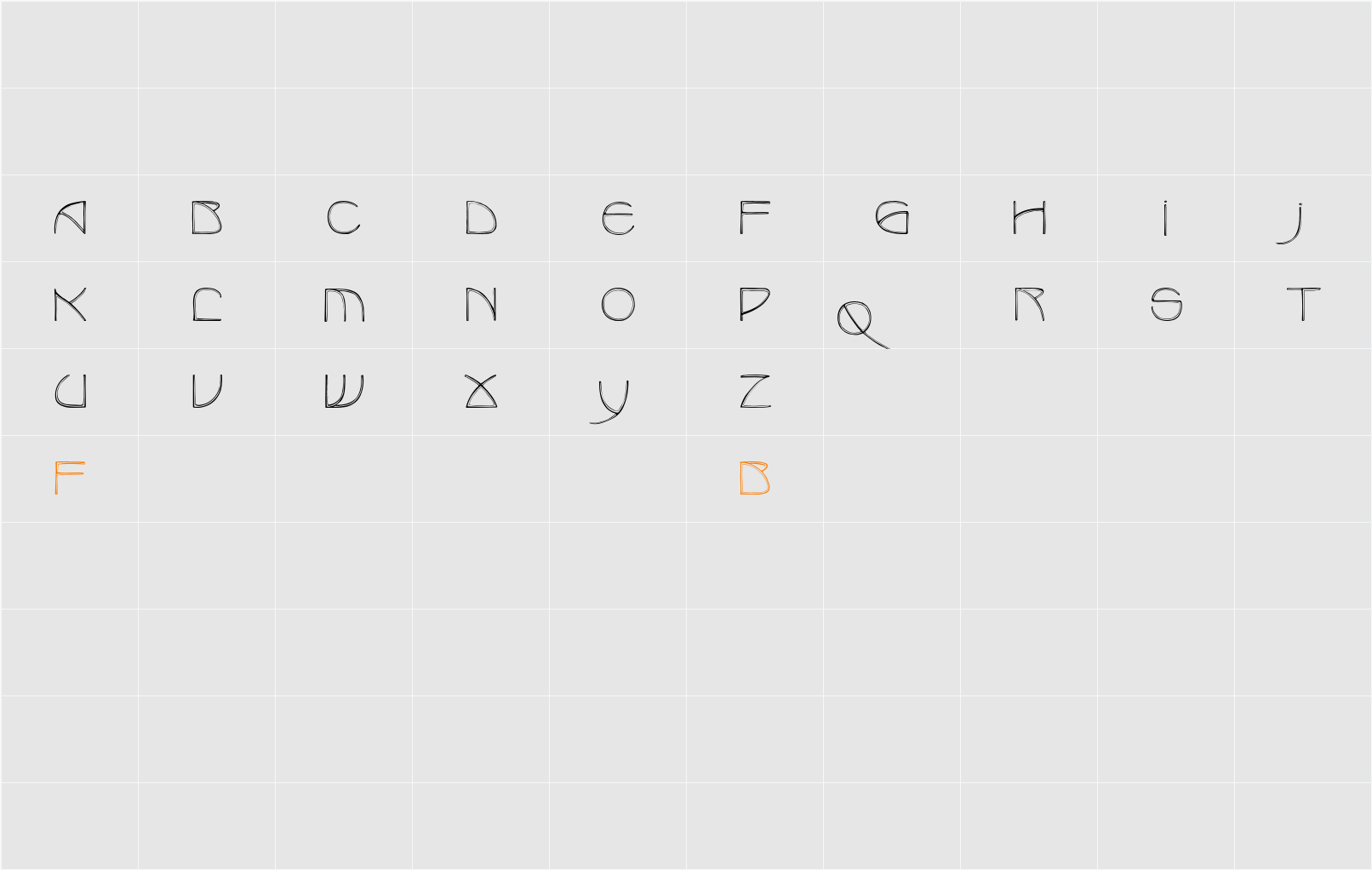 BenjaminCaps Character Map