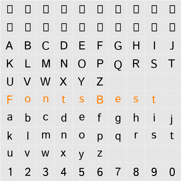 Istok Web Character Map