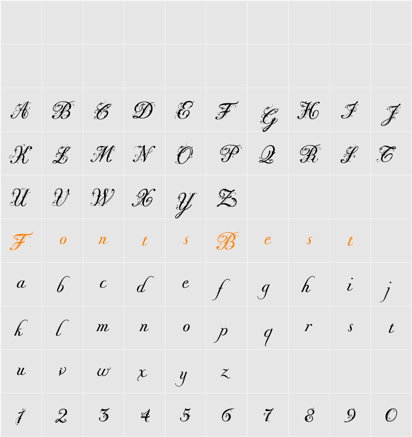 FleuriePlus Character Map