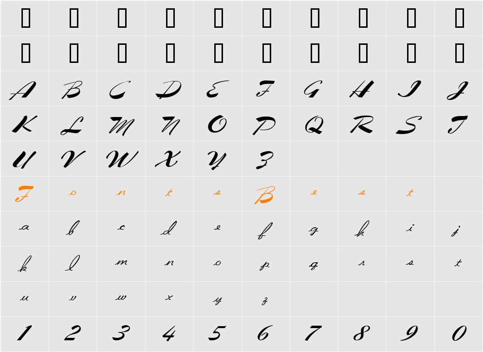 Flare Character Map