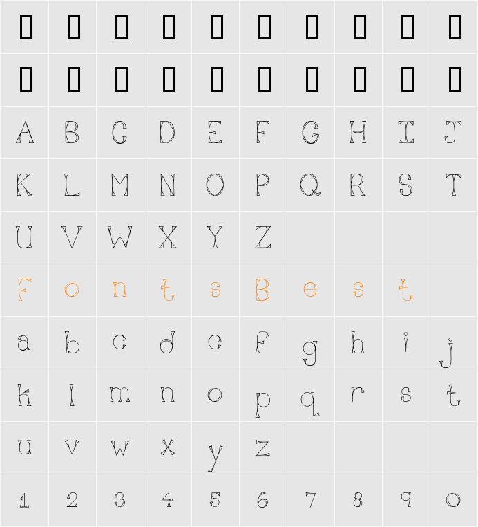 CK Cool Serif Character Map
