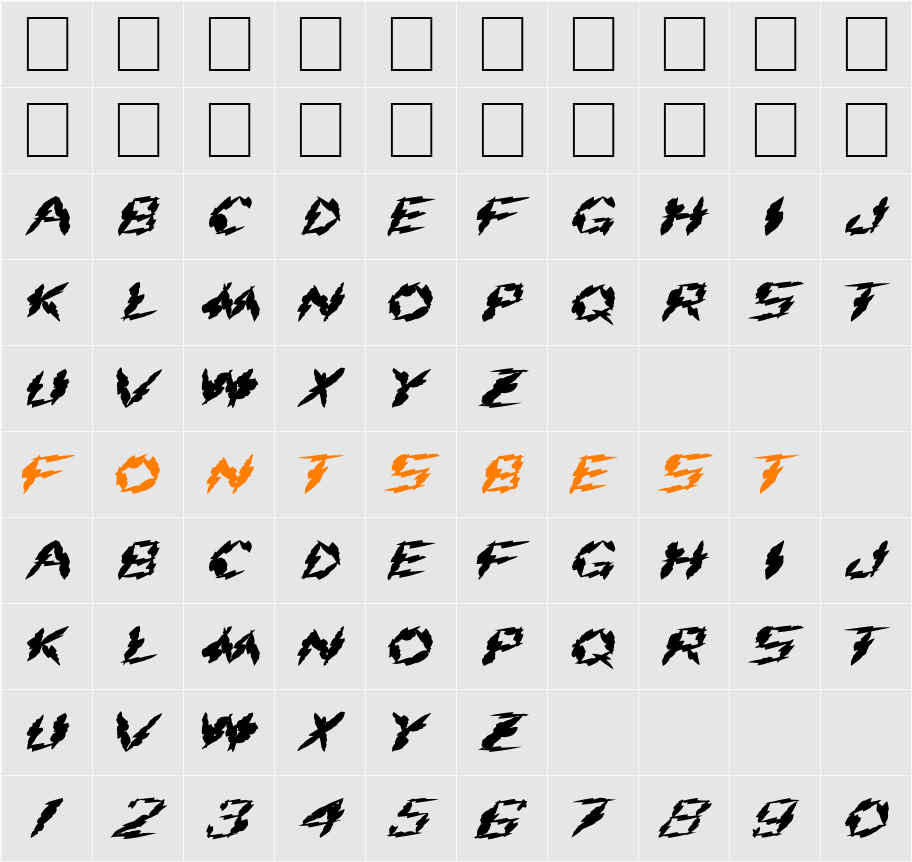 FZ UNIQUE 19 MANGLED EX Character Map