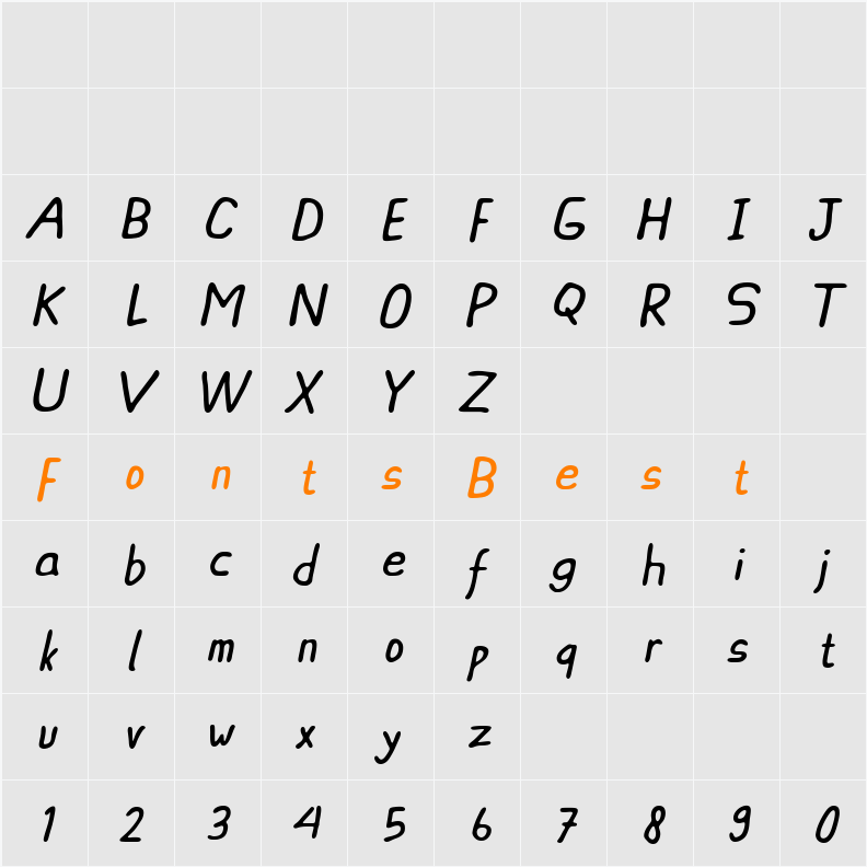 ASCOTA Character Map