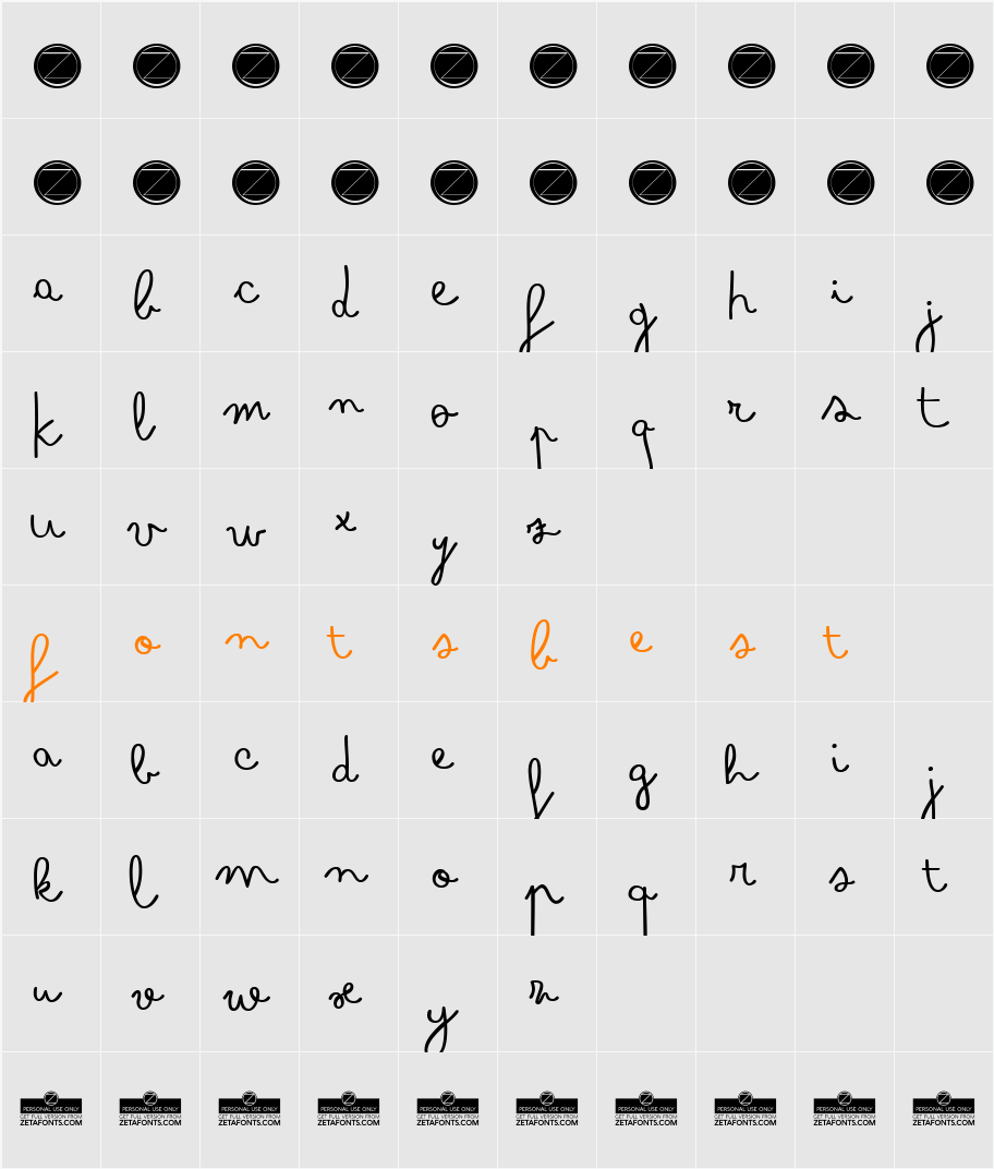 Bimbo Character Map