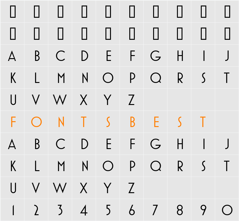 MostraOne Character Map