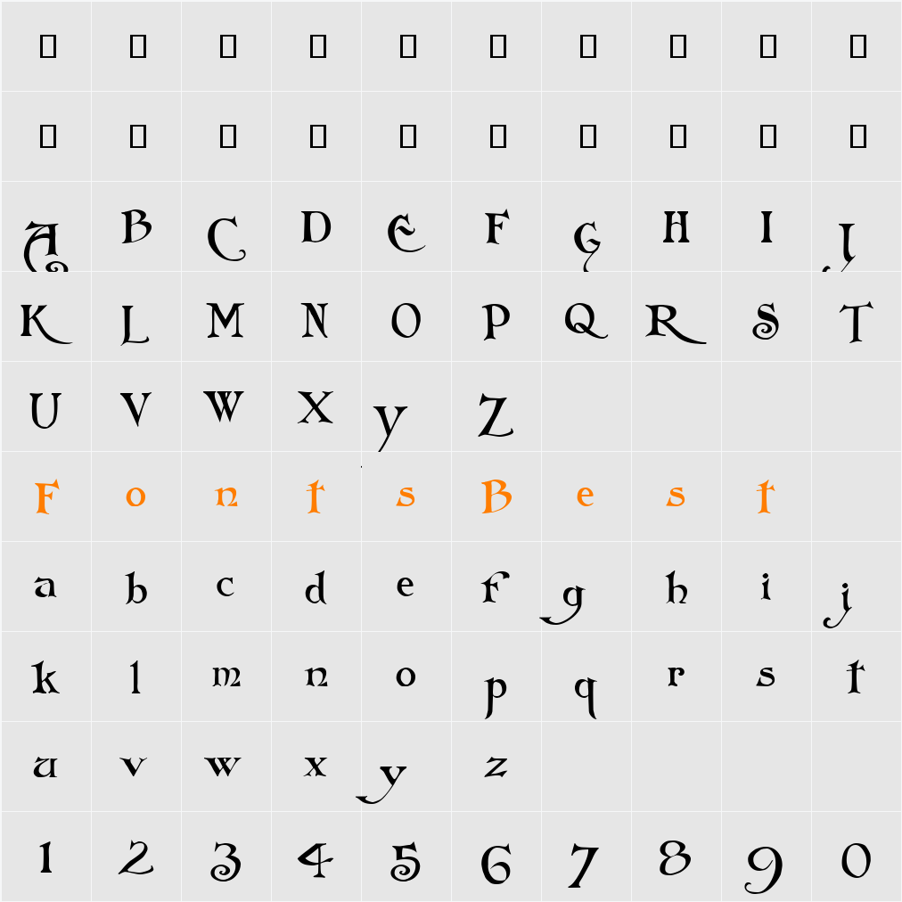 Arlekino Character Map