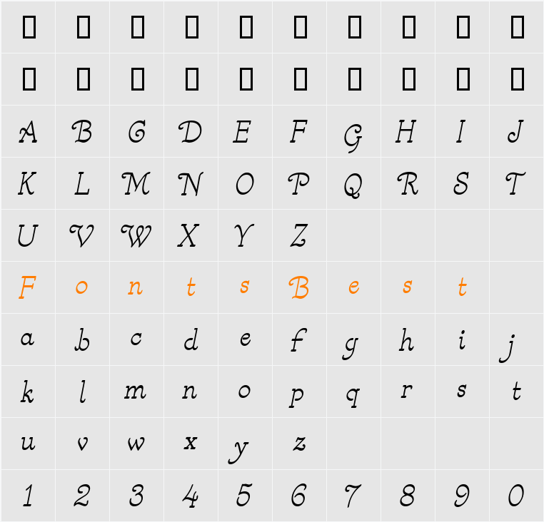 CK Dandy Character Map