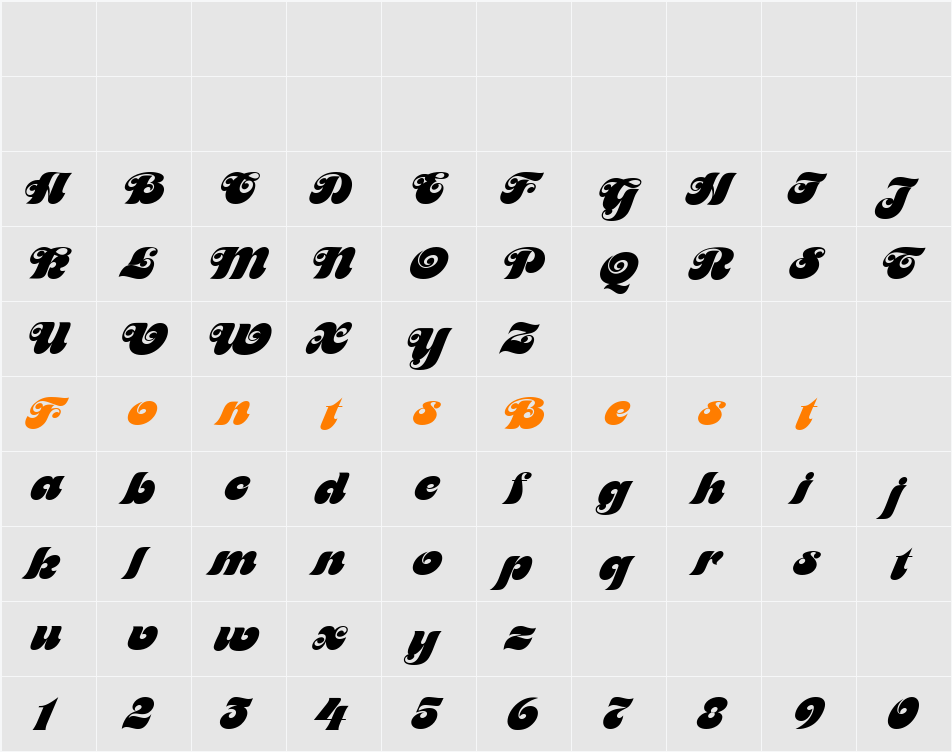 Motter Femina D Character Map