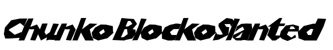 ChunkoBlockoSlanted Font Image