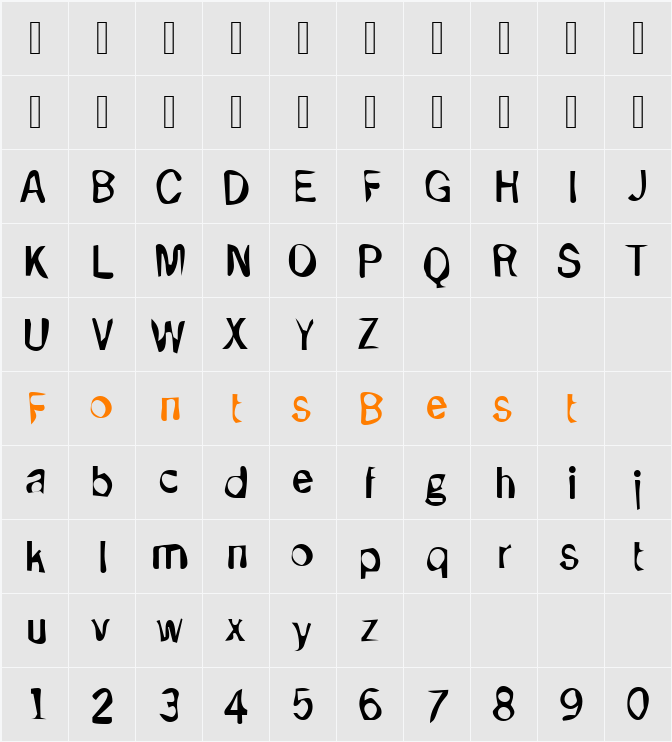 DTCDirtyM33 Character Map