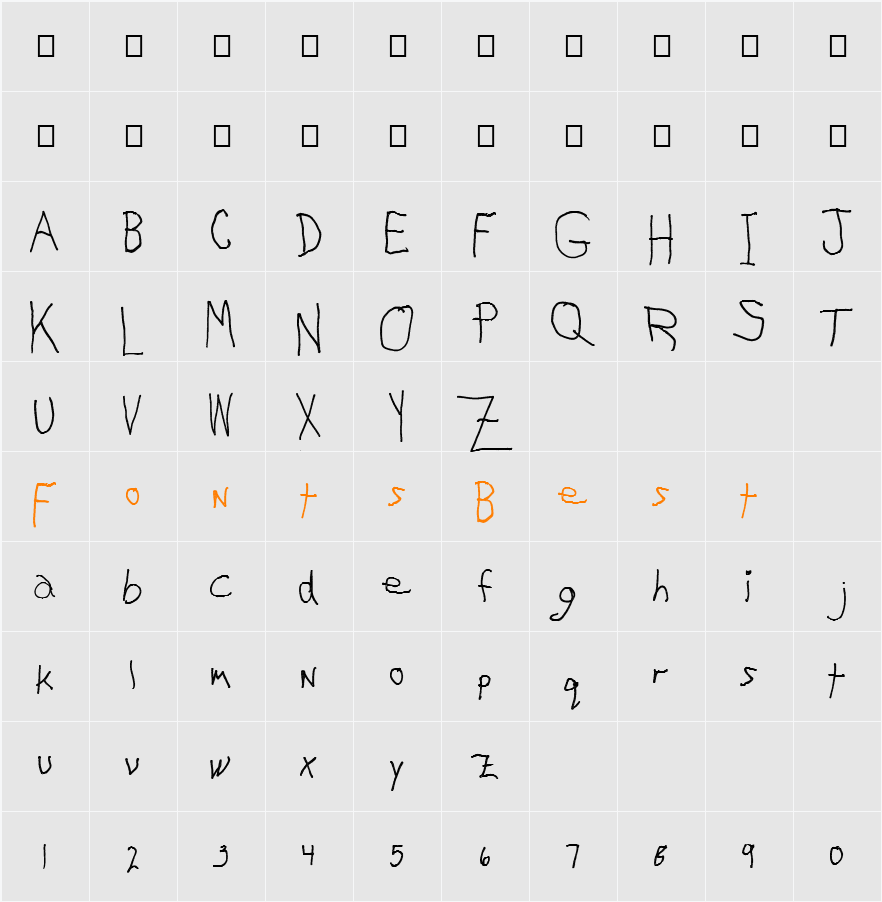 My Left Font Character Map