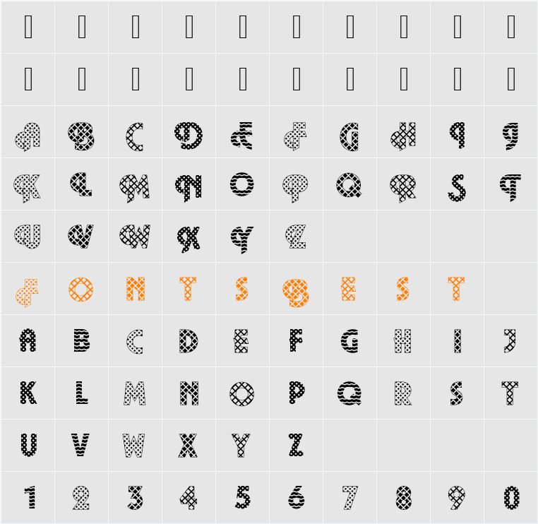 Fancy12 Becker Character Map