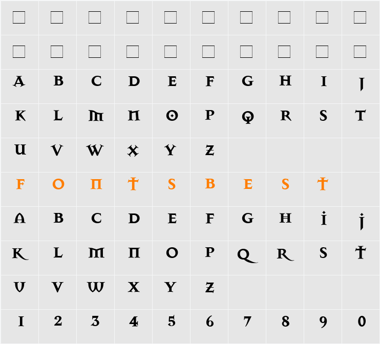 MasonSuper Character Map