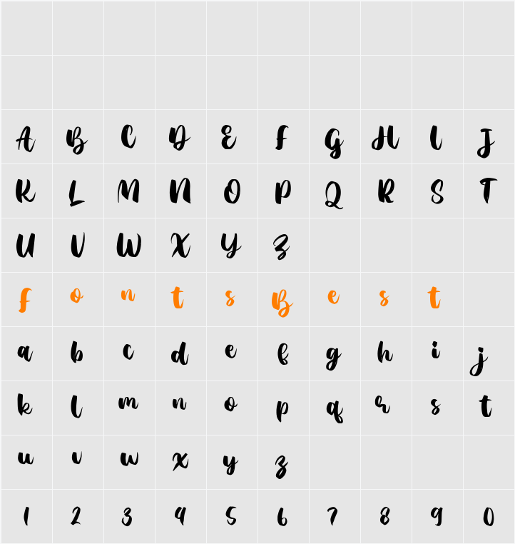 Agil Script Character Map