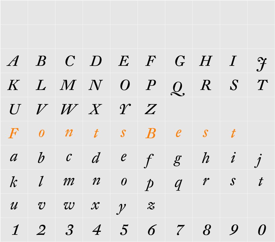DTLFleischmannT Character Map