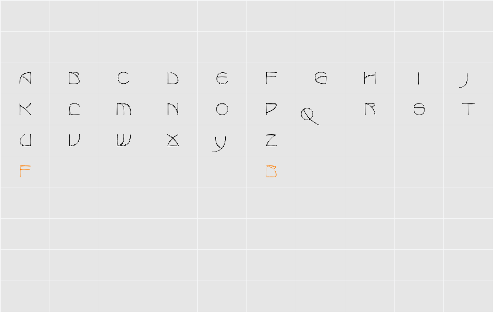 BenjaminCaps Character Map