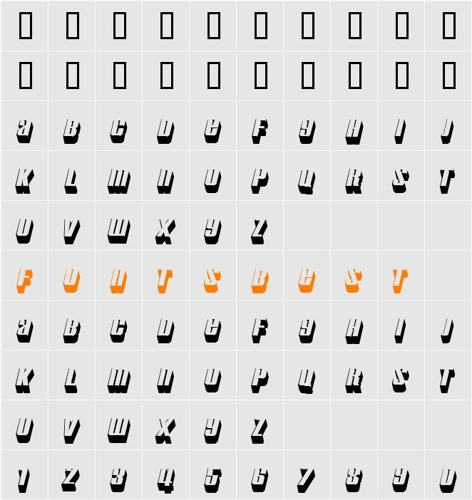 Motorcade Character Map