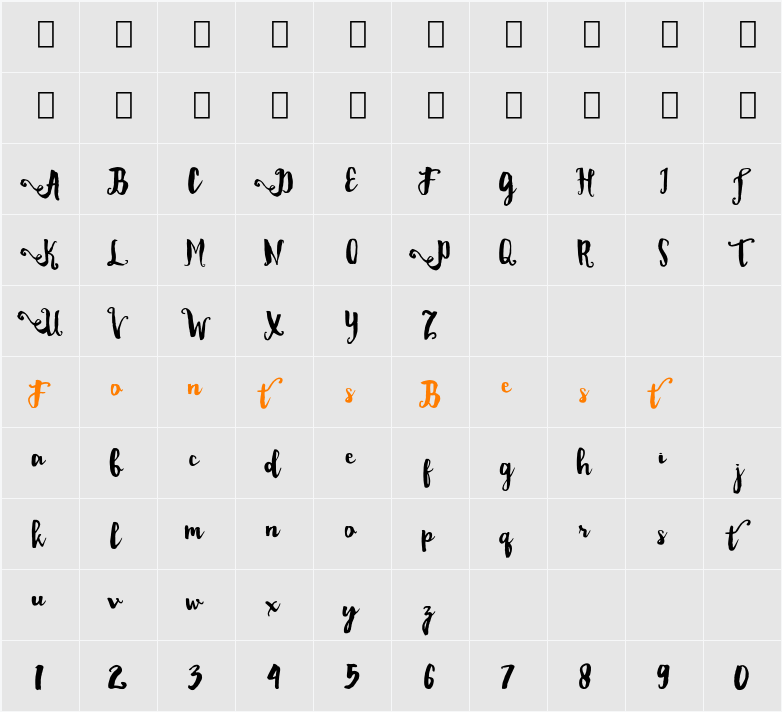 Dality Character Map