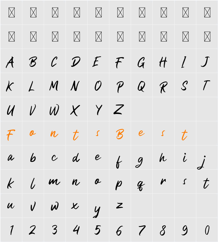 Bezitta Character Map