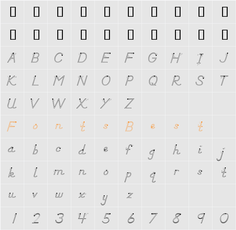 DN Manuscript Out Arr Character Map