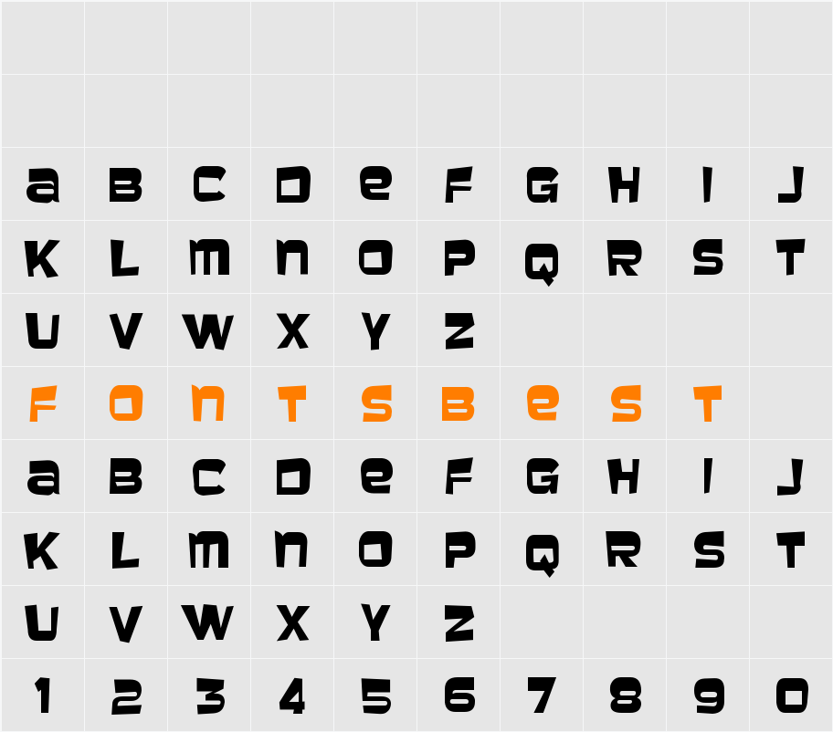 Baveuse Character Map