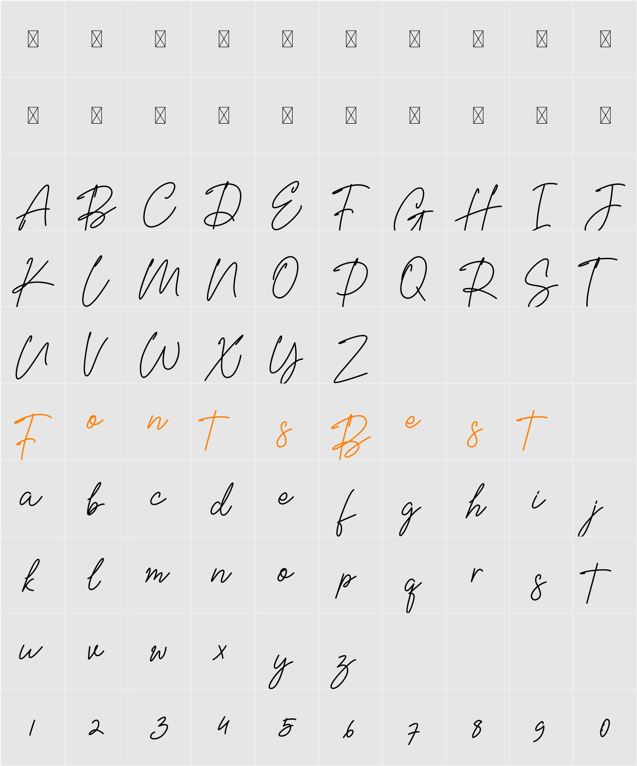 Bellisya Signature Character Map