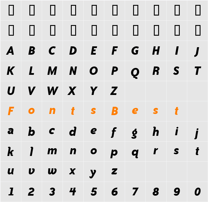 Bailey Sans ITC TT Character Map