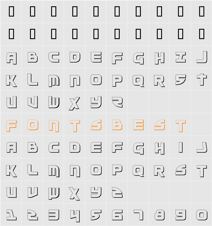 Moltors Outline Character Map