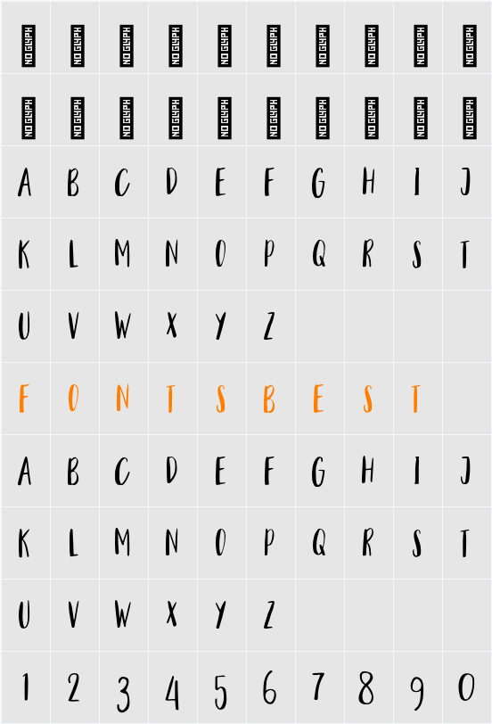 Angelica SANS Character Map
