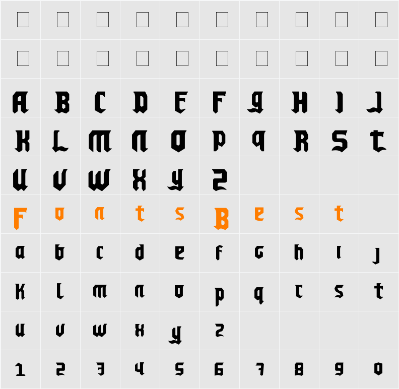 Chello Playah Character Map