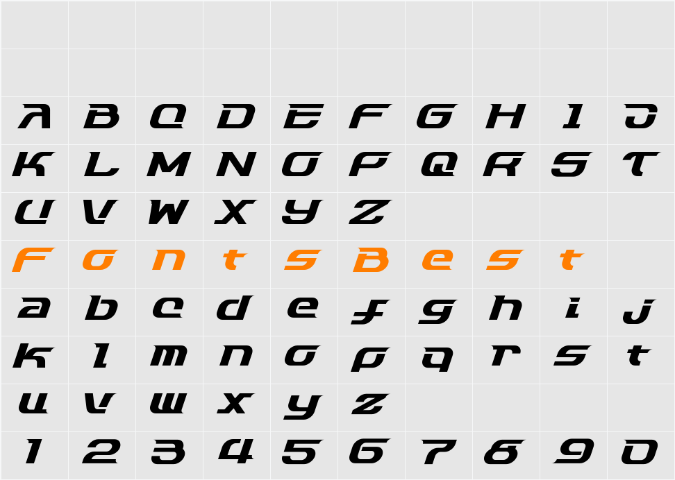Dash9812 Character Map