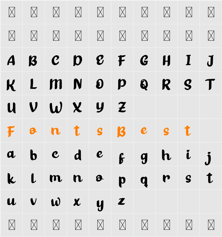 Bester Keefi Personal Use Character Map