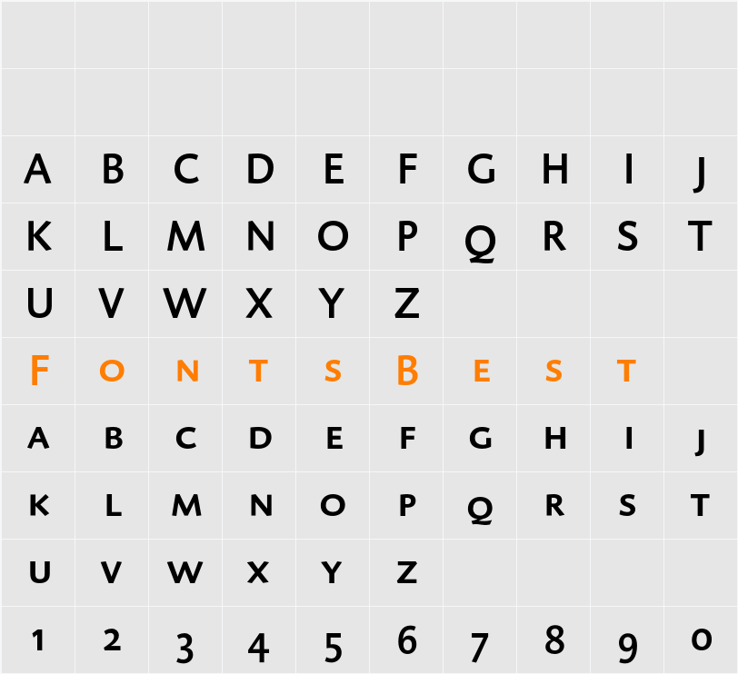 DTLCaspariTCaps Character Map