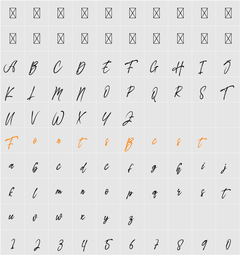 Black Light Character Map