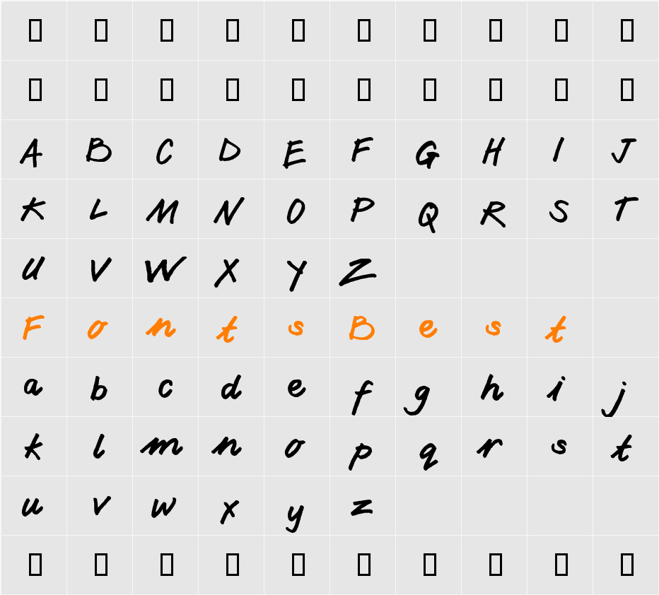 ConranScript Character Map