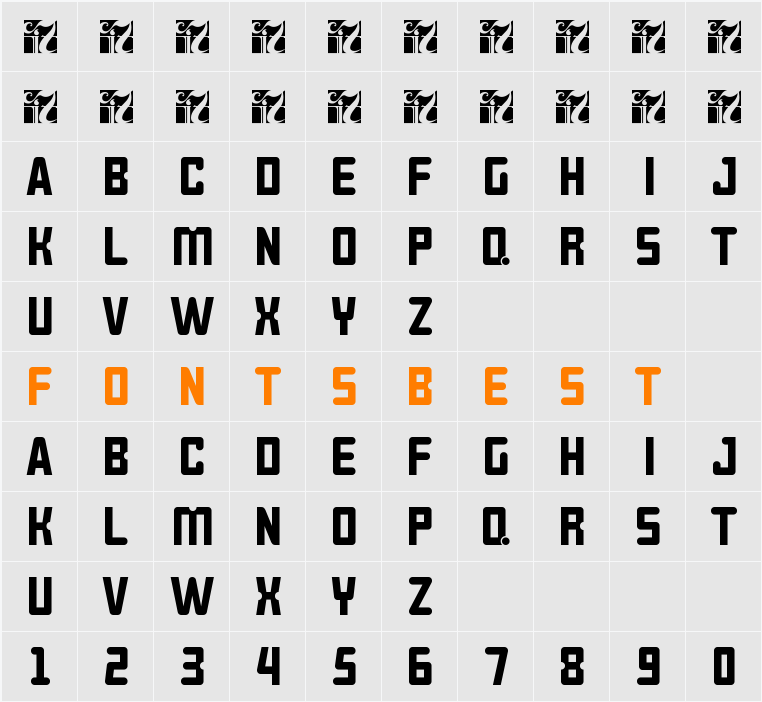 BROKEREN Character Map